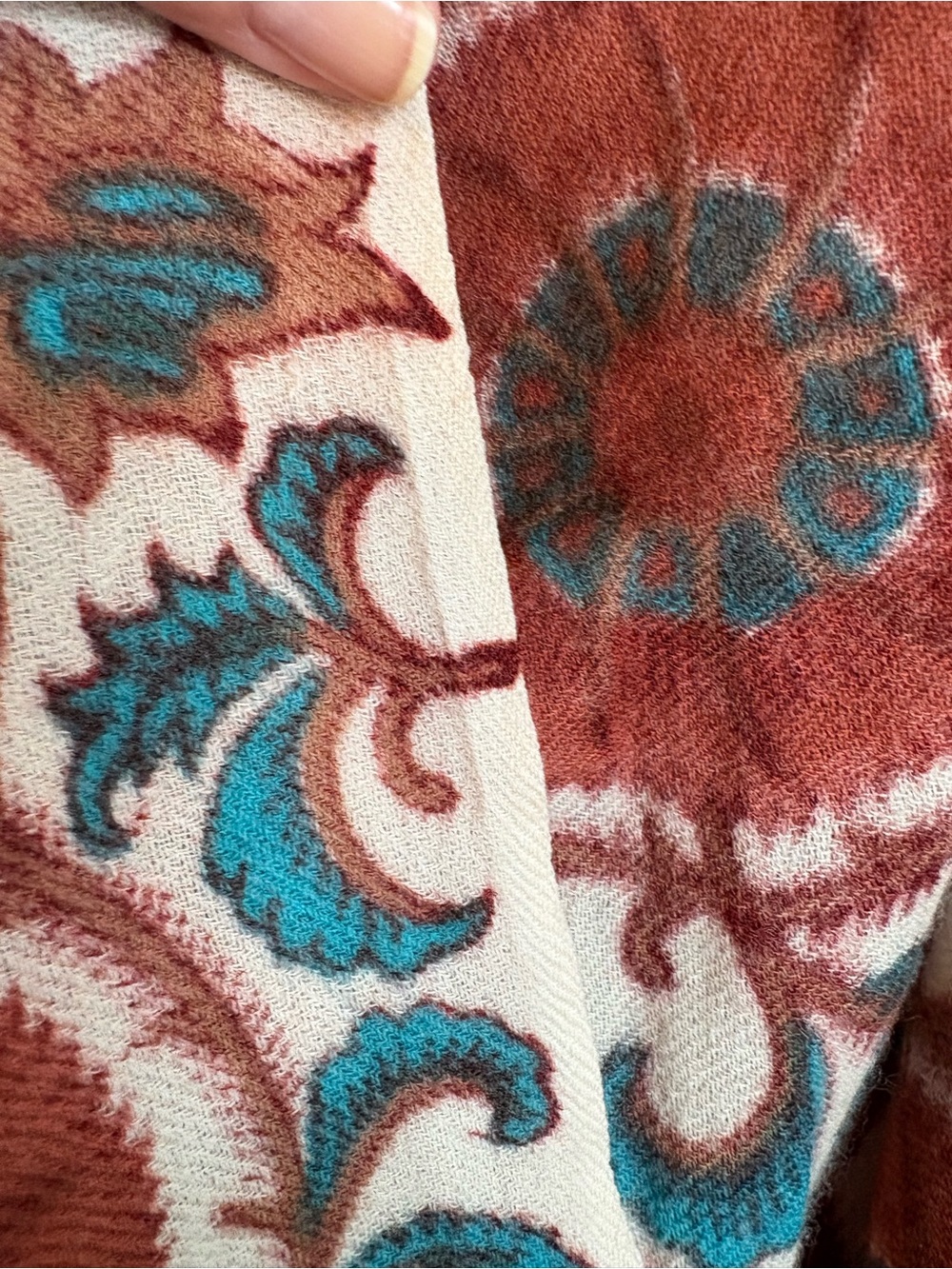 Roberta Roller Rabbit 100% Wool Oversized Floral Wrap Scarf - Picture 8 of 9